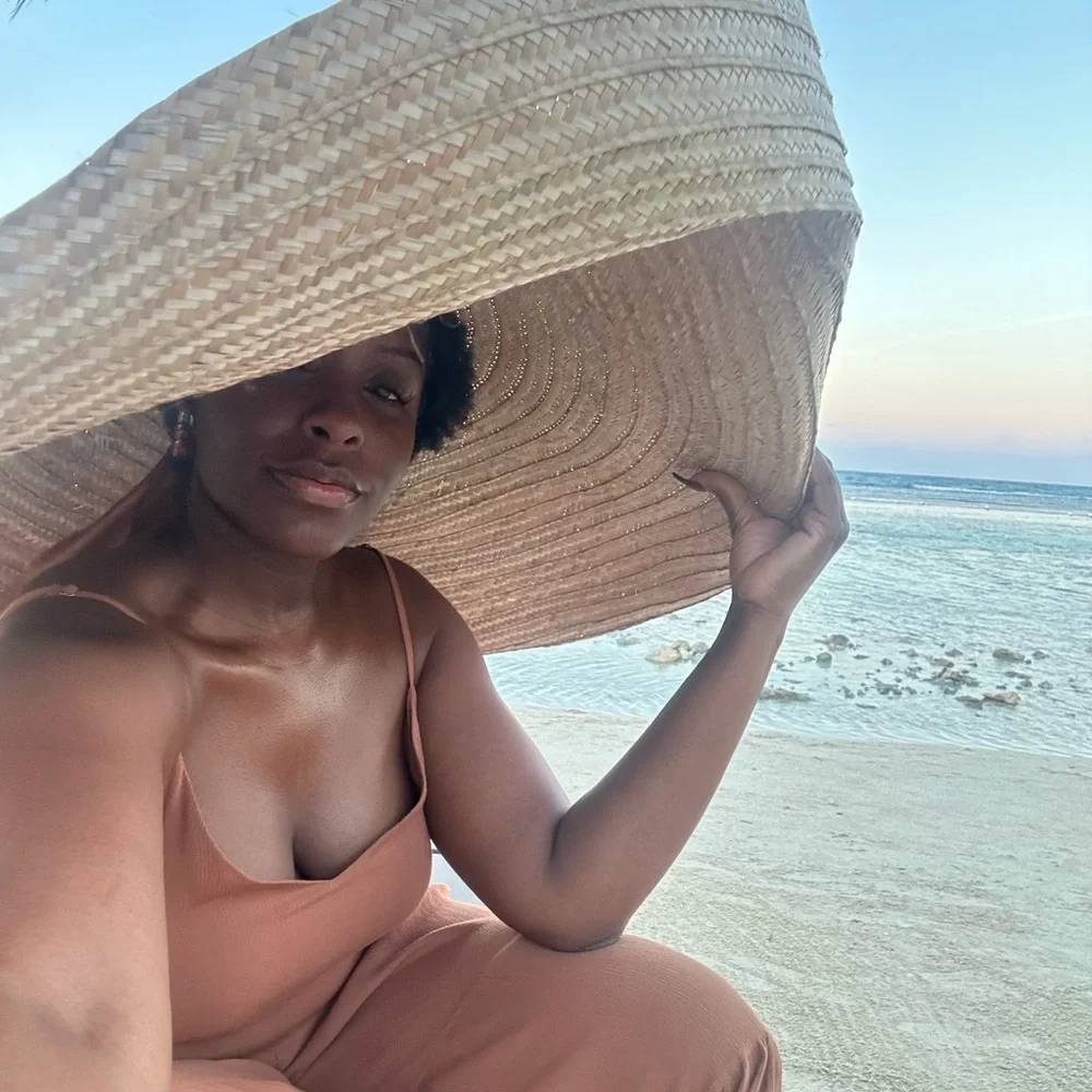 Wide-Brim Straw Sun Hat - Natural